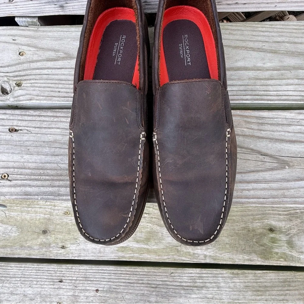 Rockport Southport Venetian Leather Loafer Oat Brown Mens 13 Java Rubber Sole